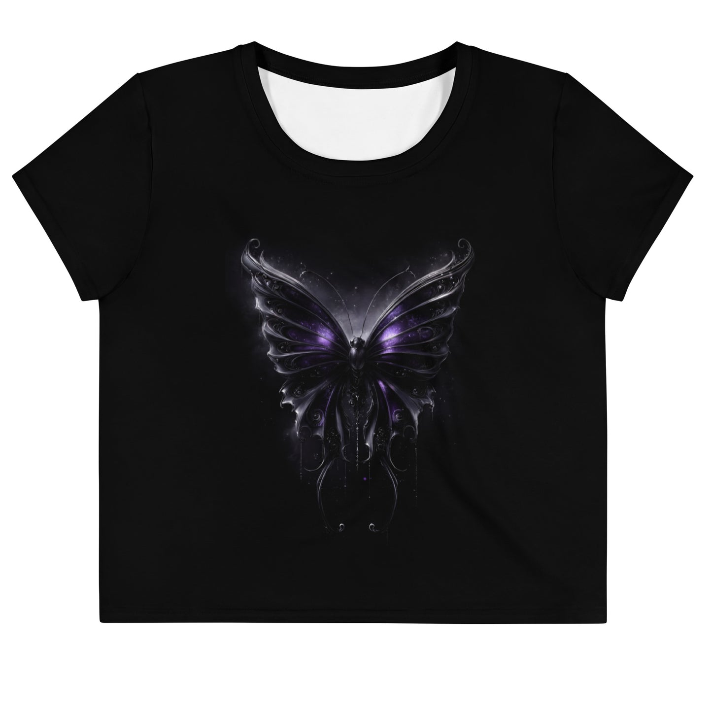 Celestial Gothic Butterfly Purple Night Fantasy - All-Over Print Crop Tee