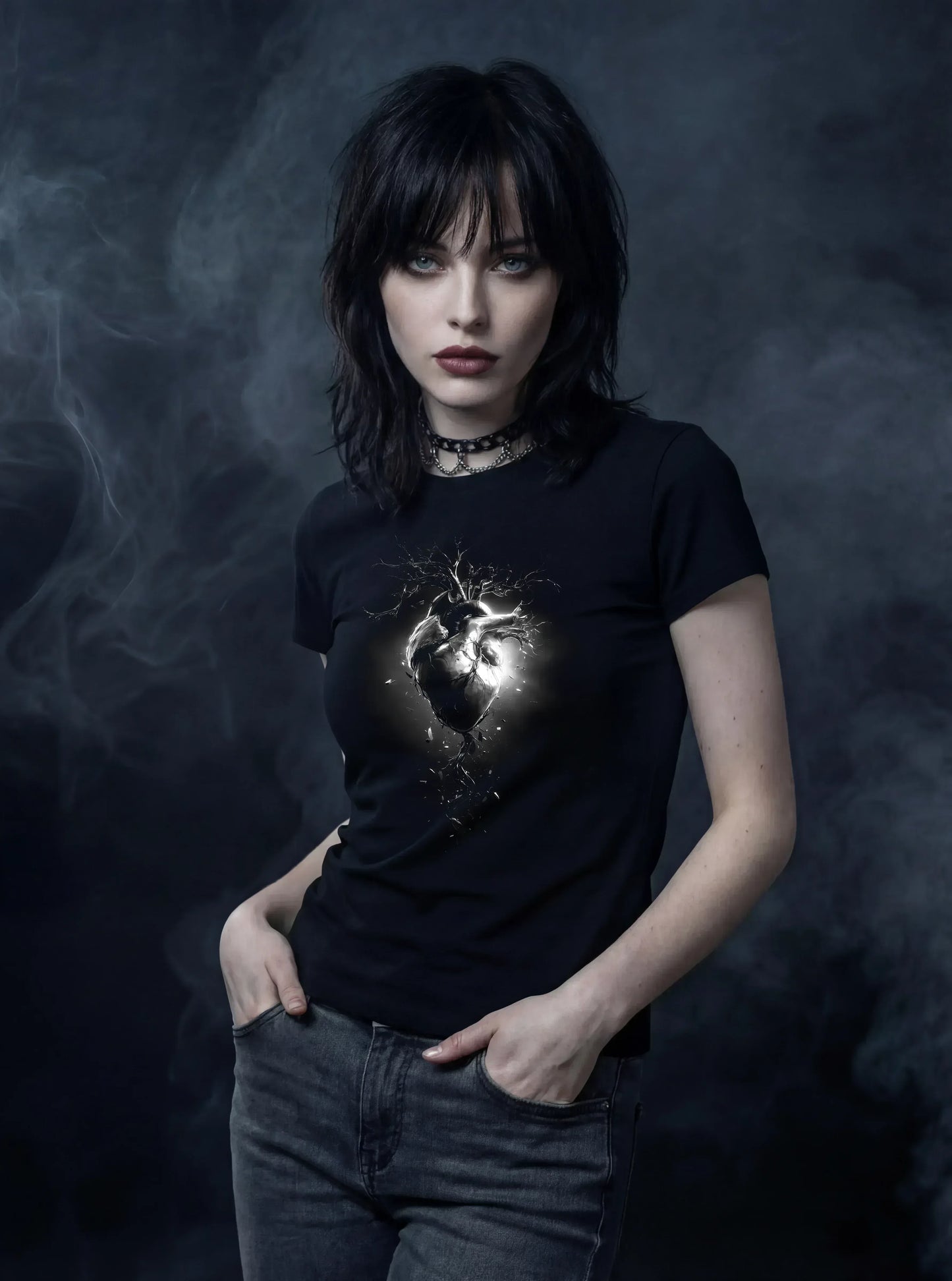 Shattered Heart of Shadows T-Shirt – Gothic Alternative Fashion - darkelegance
