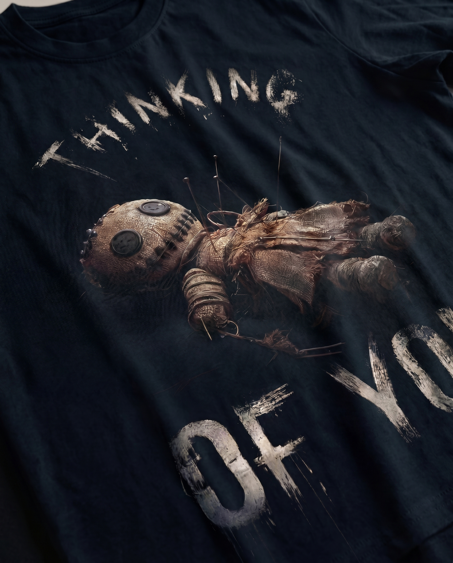 Voodoo-Puppe „Denk an dich“ Dunkles Gothic-Design – T-Shirt