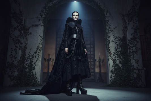 Dark aesthetic fashion editorial - moody black clothing and gothic style by DARK ELEGANCE