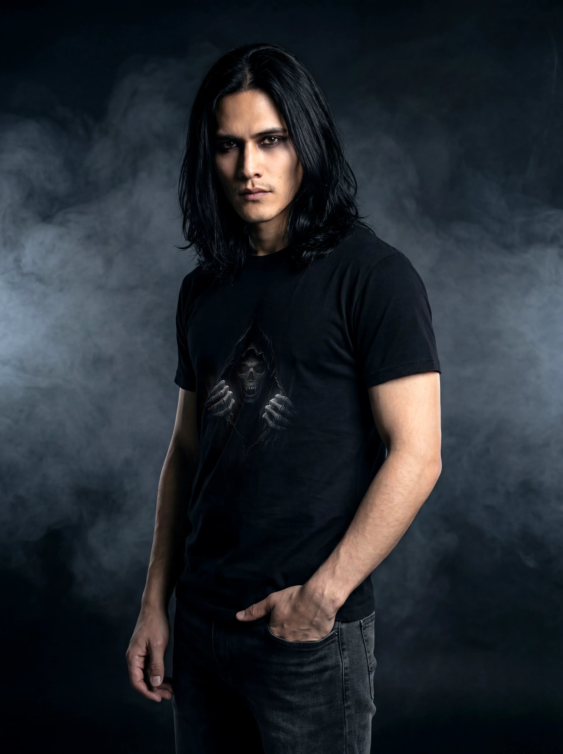 Cloak Of Dread T-Shirt – Gothic Design for Dark Fashion - darkelegance