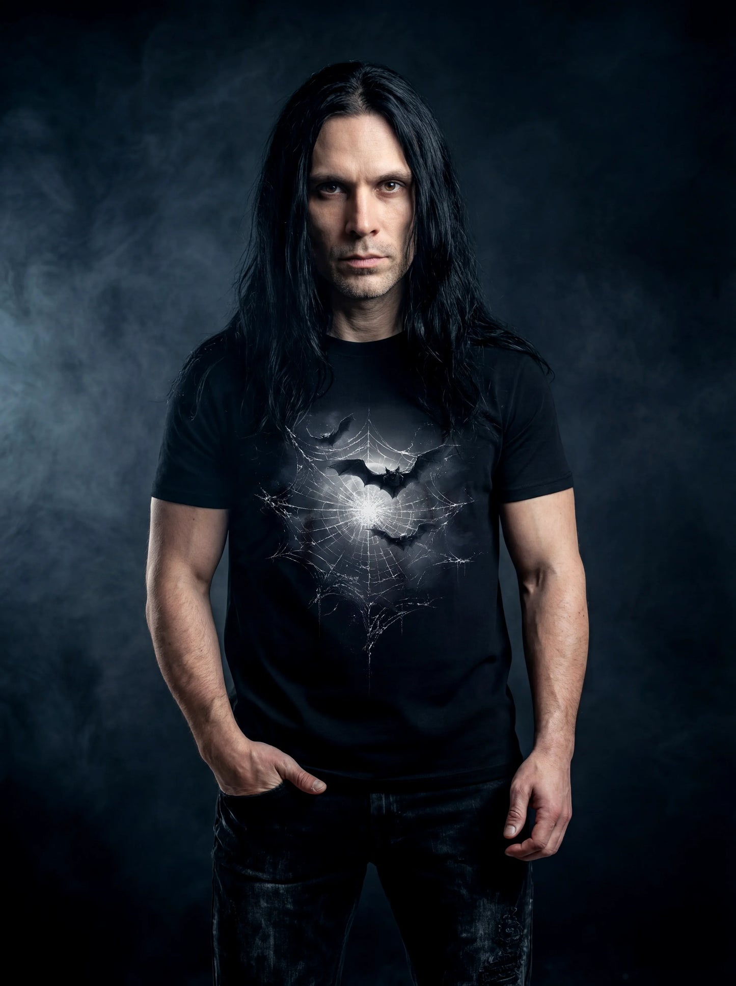 Web Of Night T-Shirt – Gothic Design for Dark Fashion - darkelegance