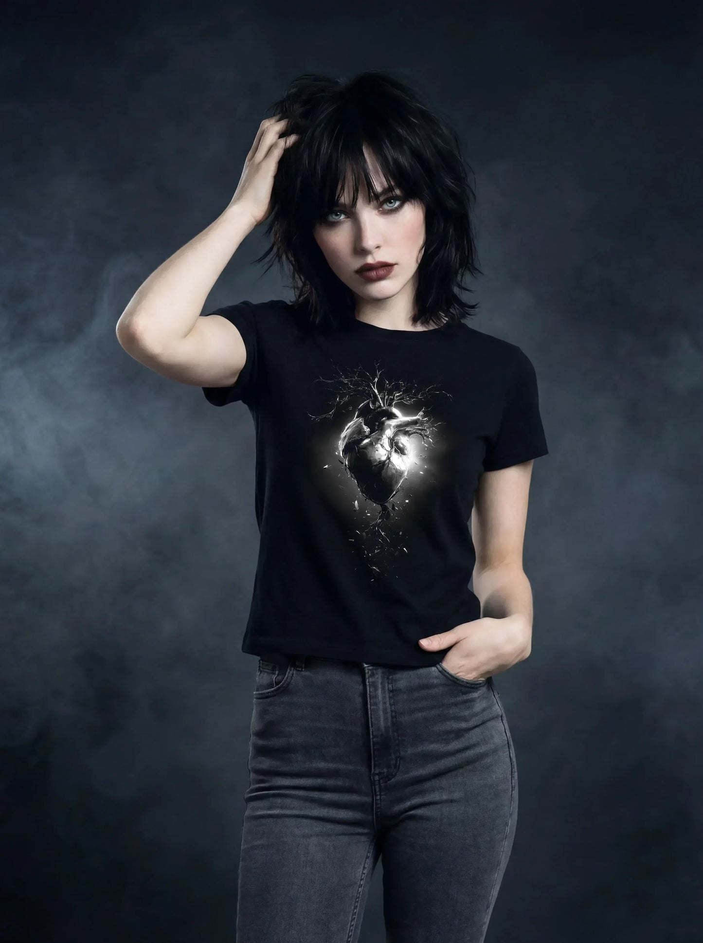 Shattered Heart of Shadows T-Shirt – Gothic Alternative Fashion - darkelegance