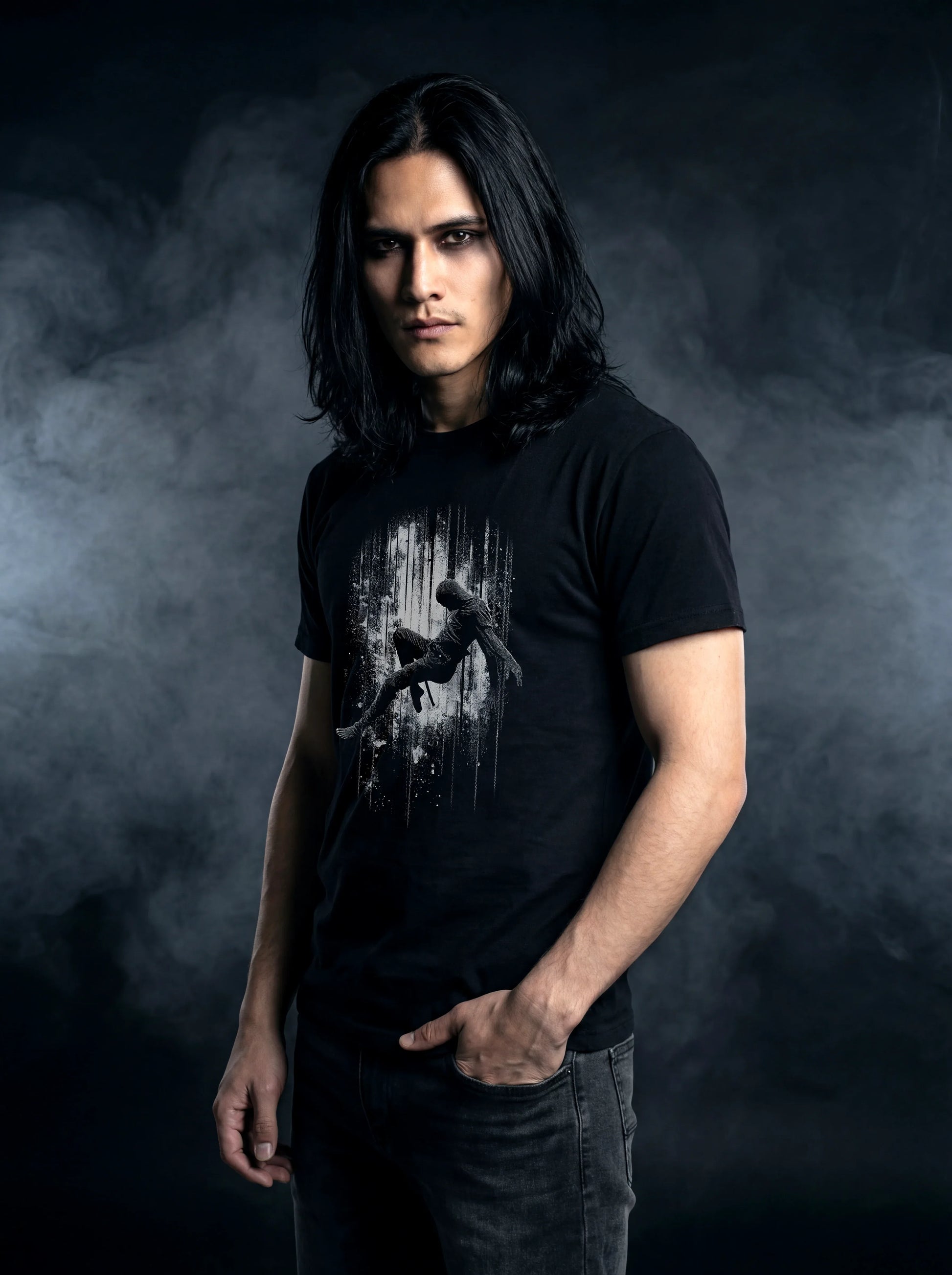Void Drift T-Shirt – Gothic Design for Dark Fashion - darkelegance