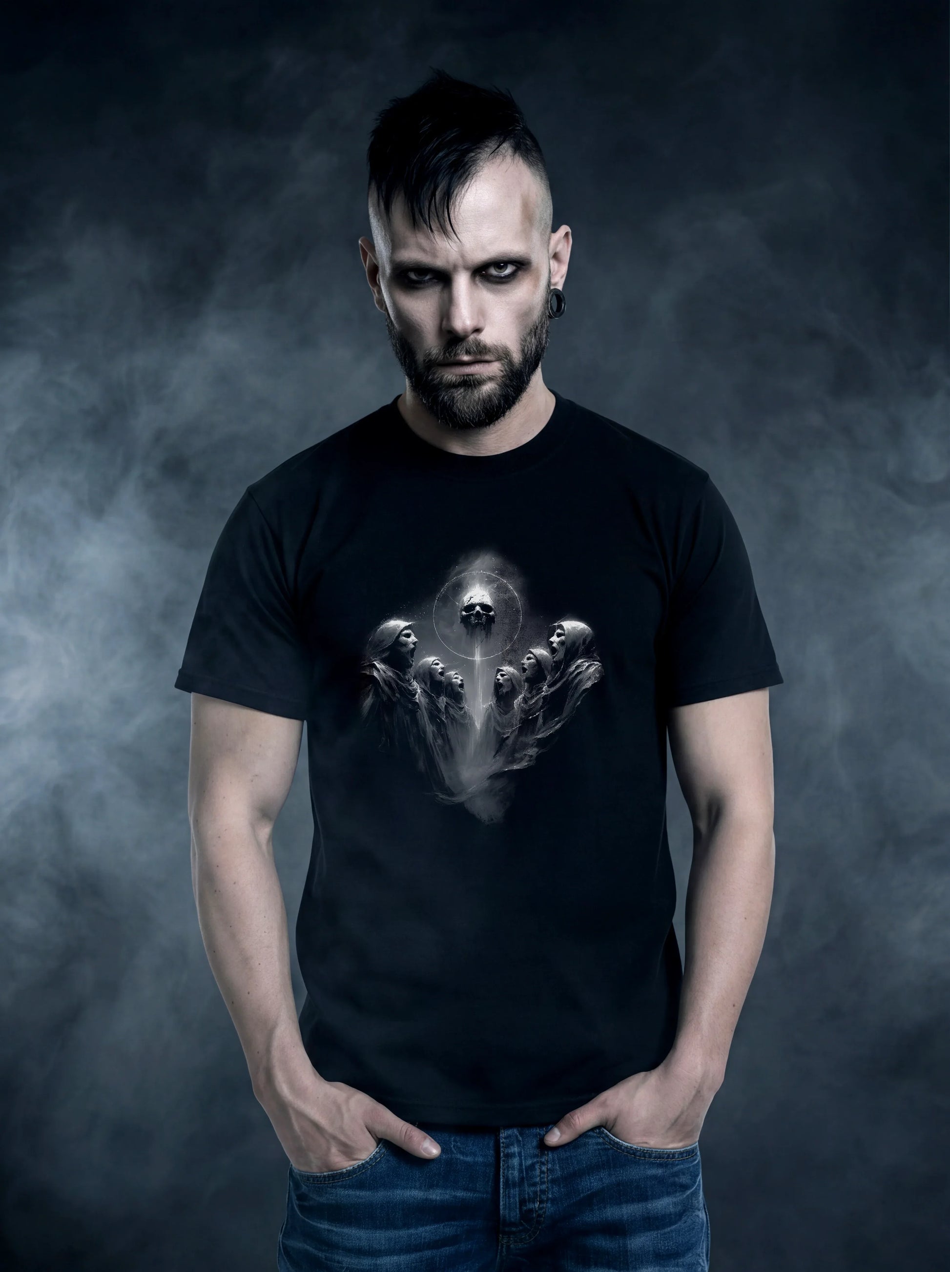 Choir of Shadows T-Shirt – Gothic Design for Dark Fashion - darkelegance