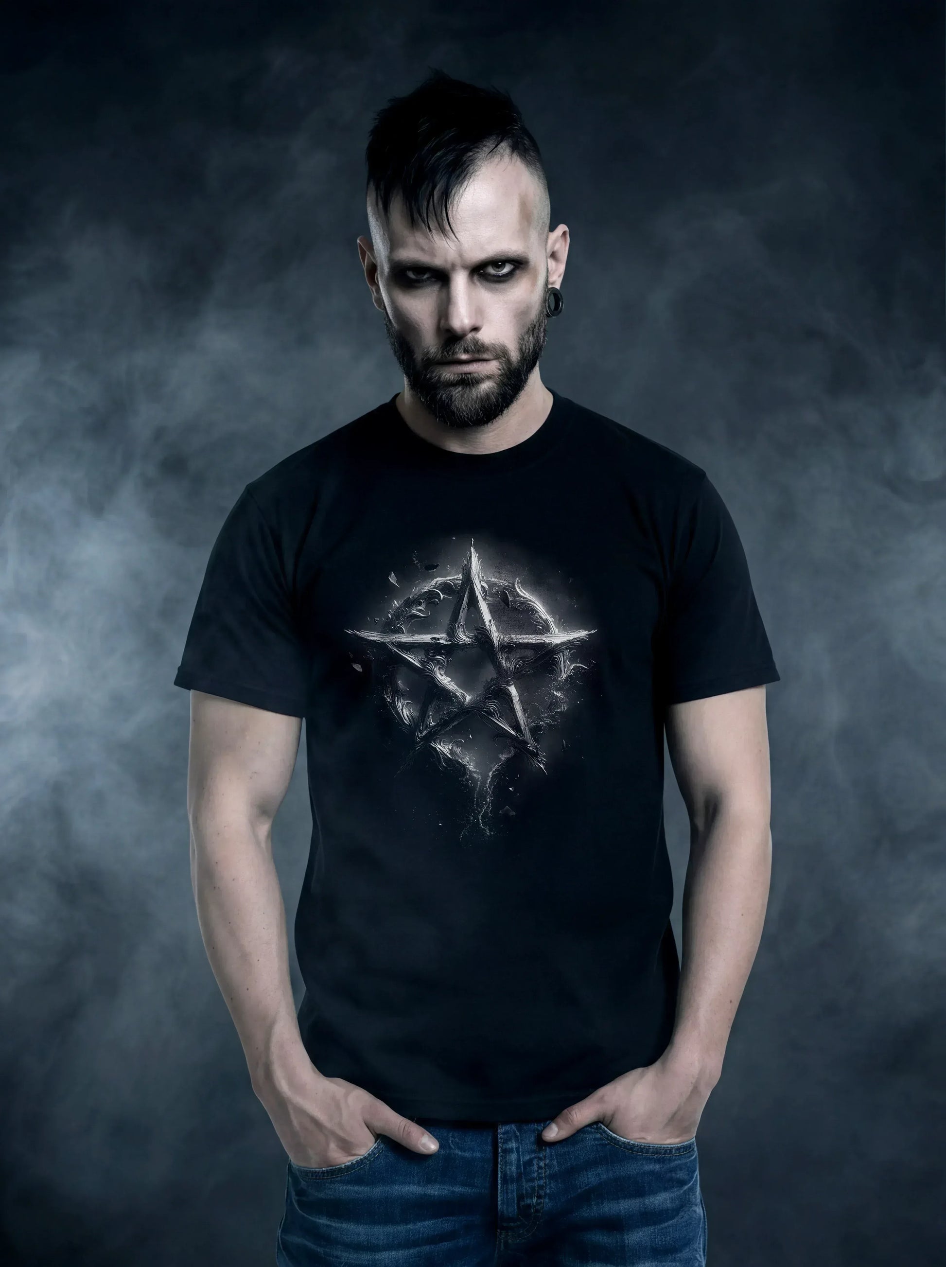 Obsidian Sigil Star T-Shirt – Gothic Design for Dark Fashion - darkelegance