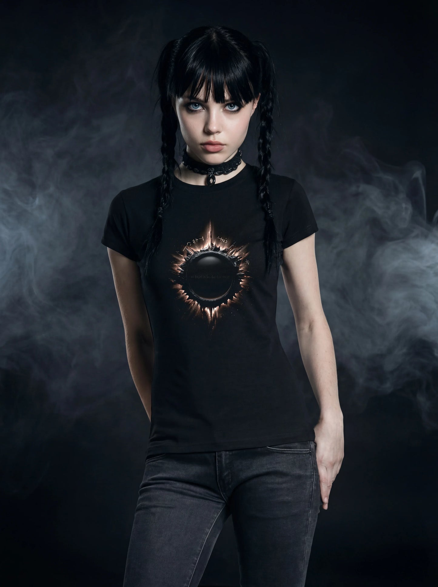 Eclipse of the Abyss T-Shirt – Gothic Solar Eclipse Design - darkelegance