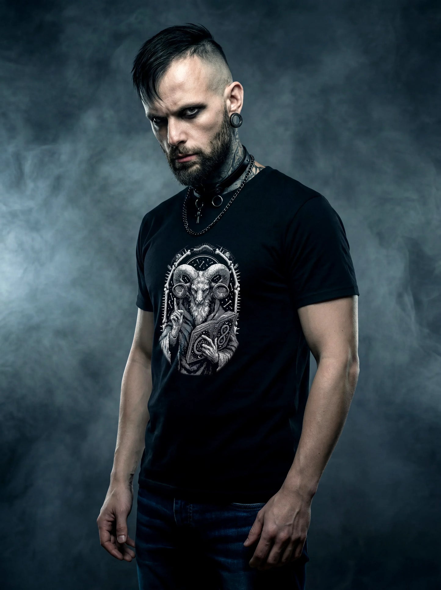 Arcane Ram T-Shirt – Gothic Design for Dark Fashion - darkelegance