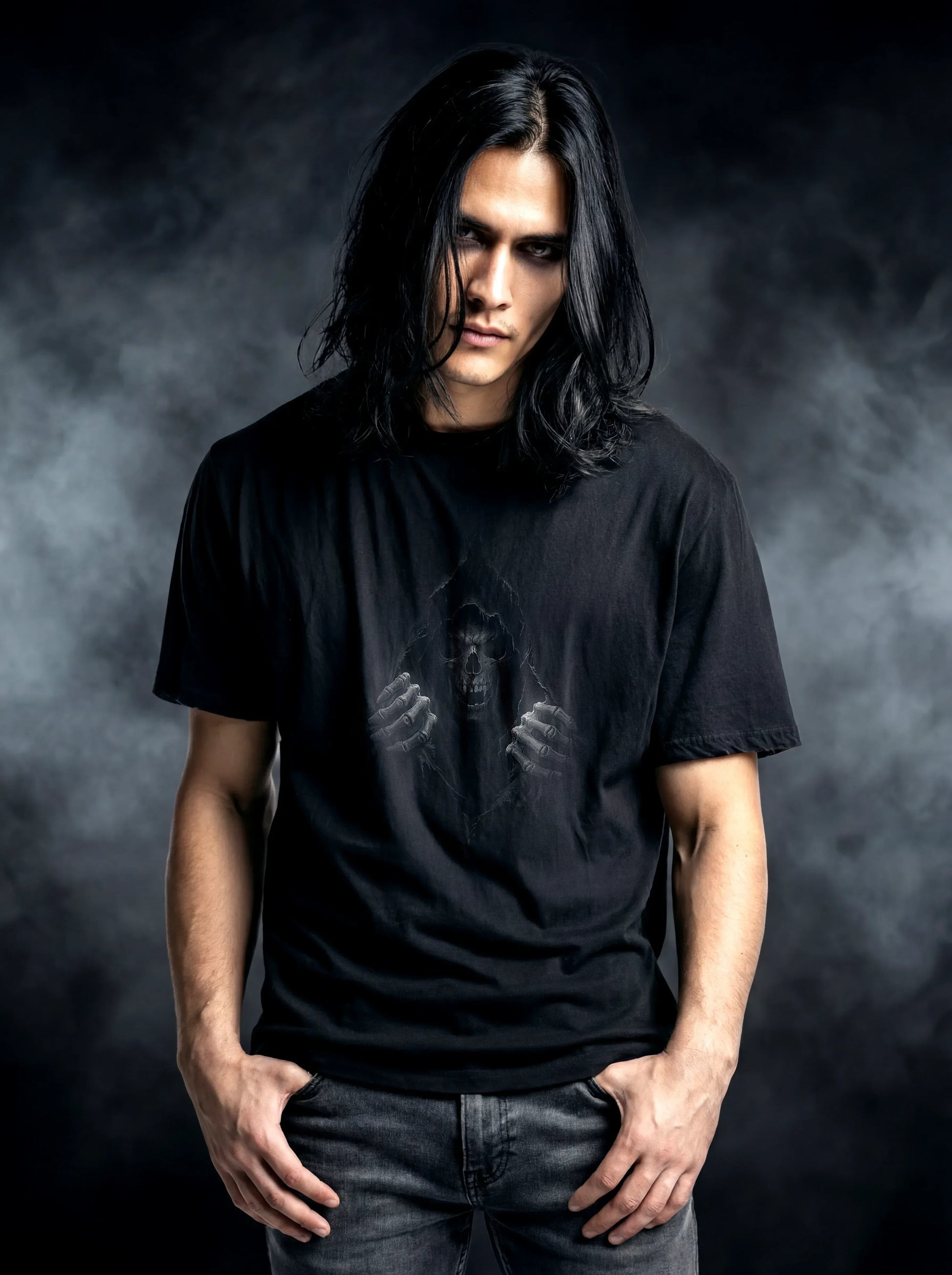 Cloak Of Dread T-Shirt – Gothic Design for Dark Fashion - darkelegance