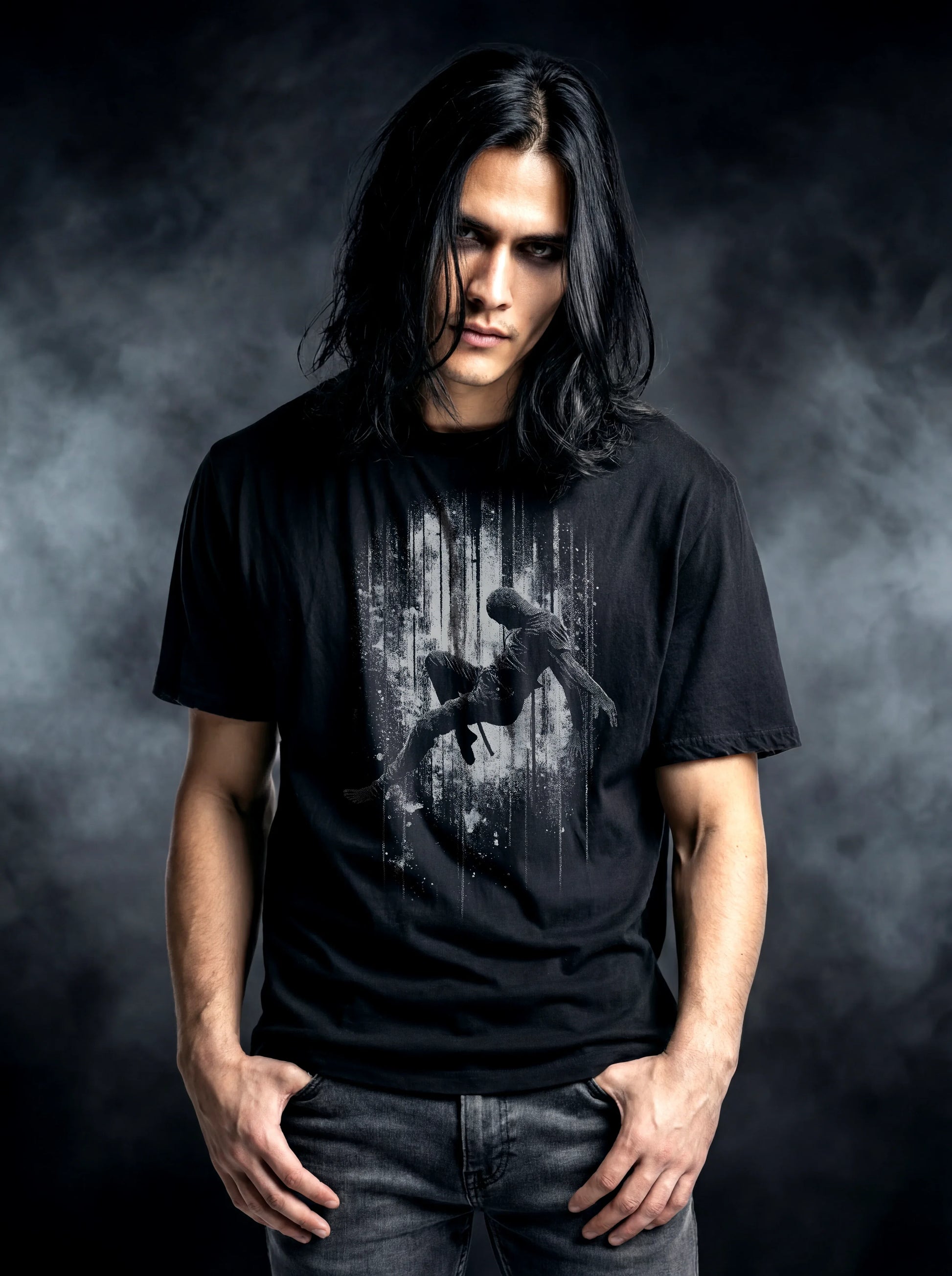 Void Drift T-Shirt – Gothic Design for Dark Fashion - darkelegance