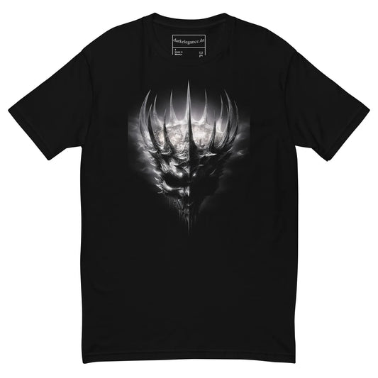 Crown of Thorns and Shadows T-Shirt – Gothic Demon Skull Design - darkelegance