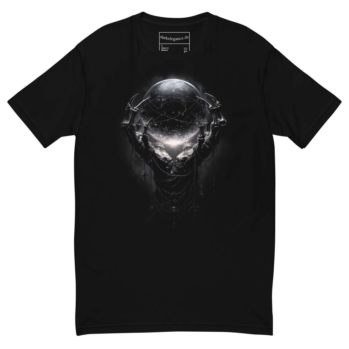 Dark Ritual Celestial Orb T-Shirt – Gothic Occult Design for Dark Fashion - darkelegance