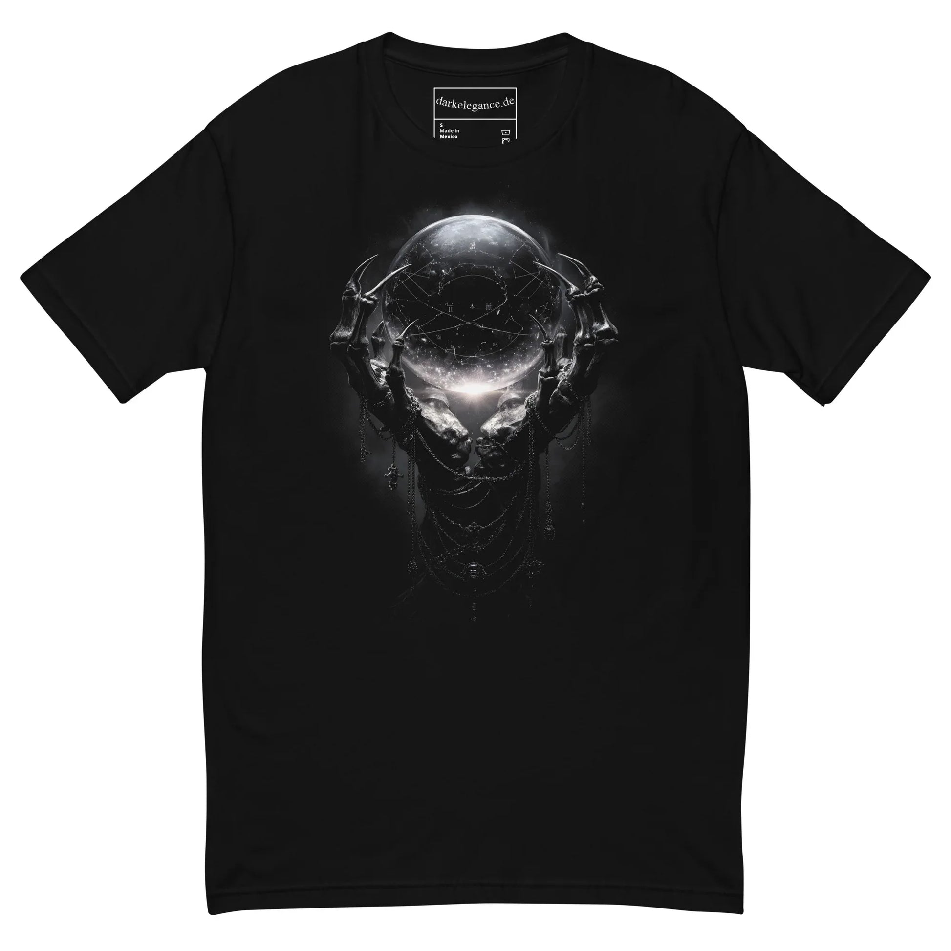 Dark Ritual Celestial Orb T-Shirt – Gothic Occult Design for Dark Fashion - darkelegance
