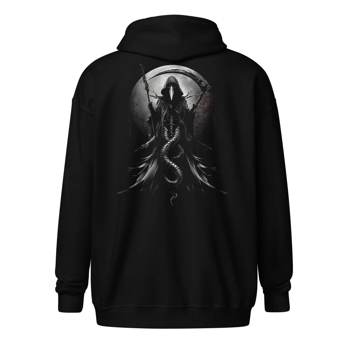 Plague Moon Reaper Hoodie – Gothic Design for Dark Fashion - DARK ELEGANCE