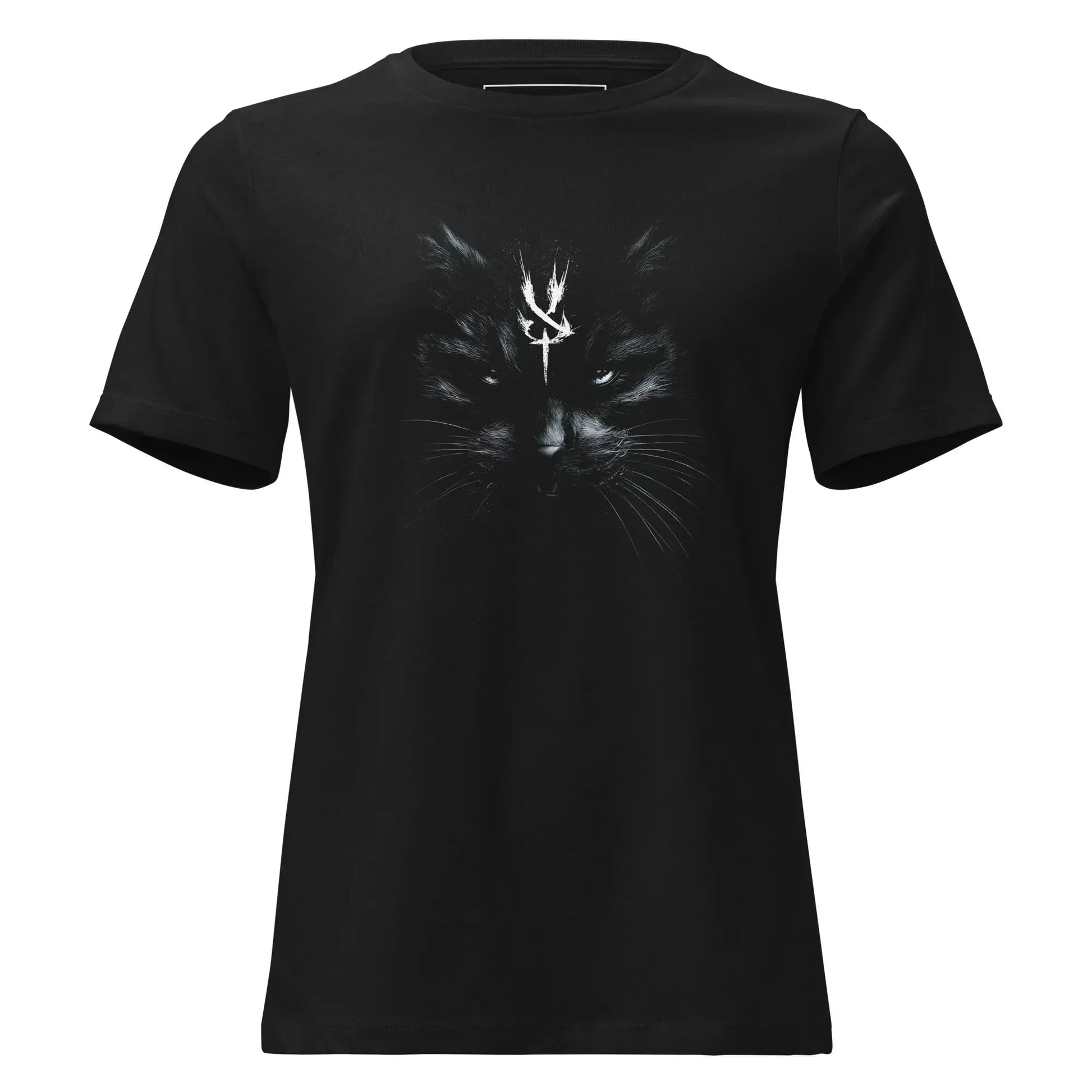 Sigil Night Cat T-Shirt – Gothic Design for Dark Fashion - darkelegance