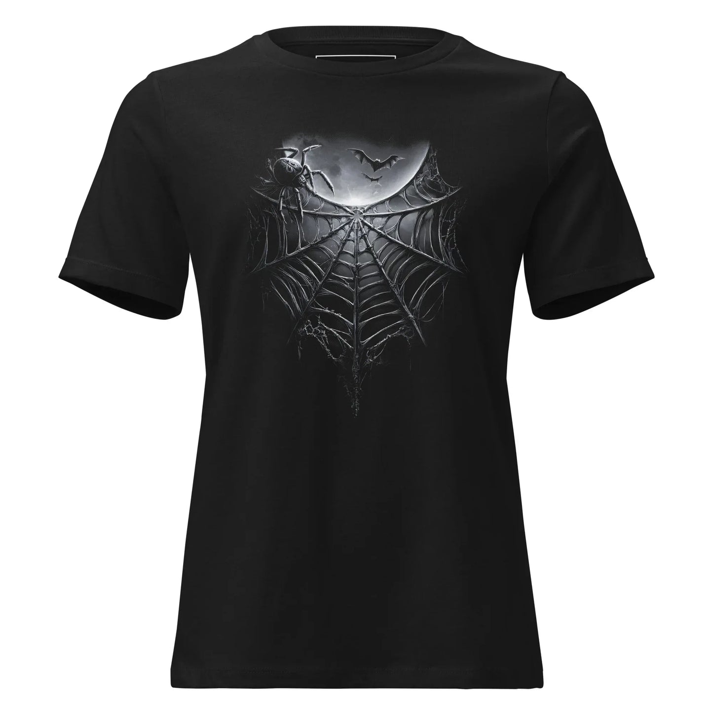 Moonweb Widow T-Shirt – Gothic Design for Dark Fashion - darkelegance