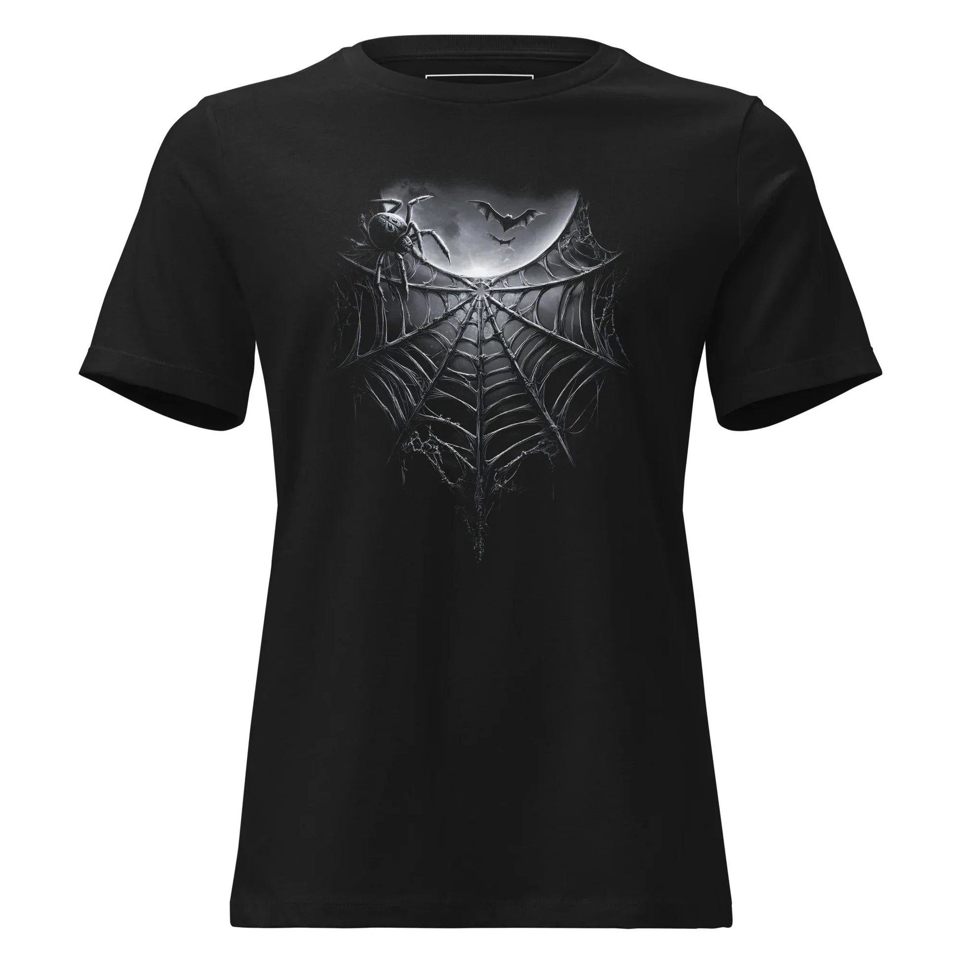 Moonweb Widow T-Shirt – Gothic Design for Dark Fashion - darkelegance