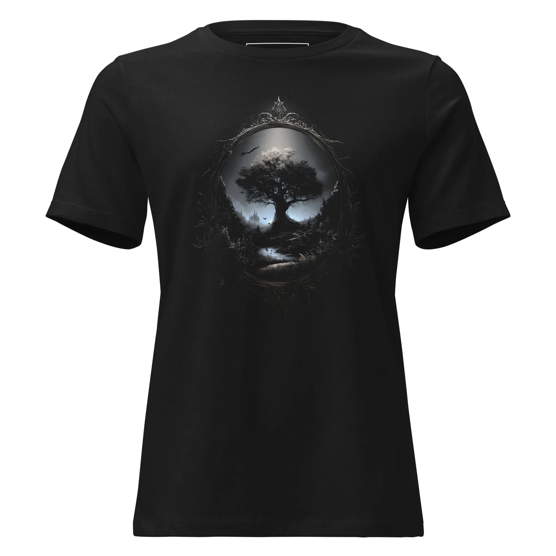 Twilight Hollow Tree T-Shirt – Gothic Design for Dark Fashion - darkelegance
